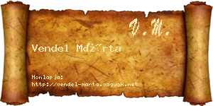 Vendel Márta névjegykártya