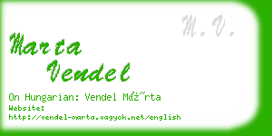 marta vendel business card